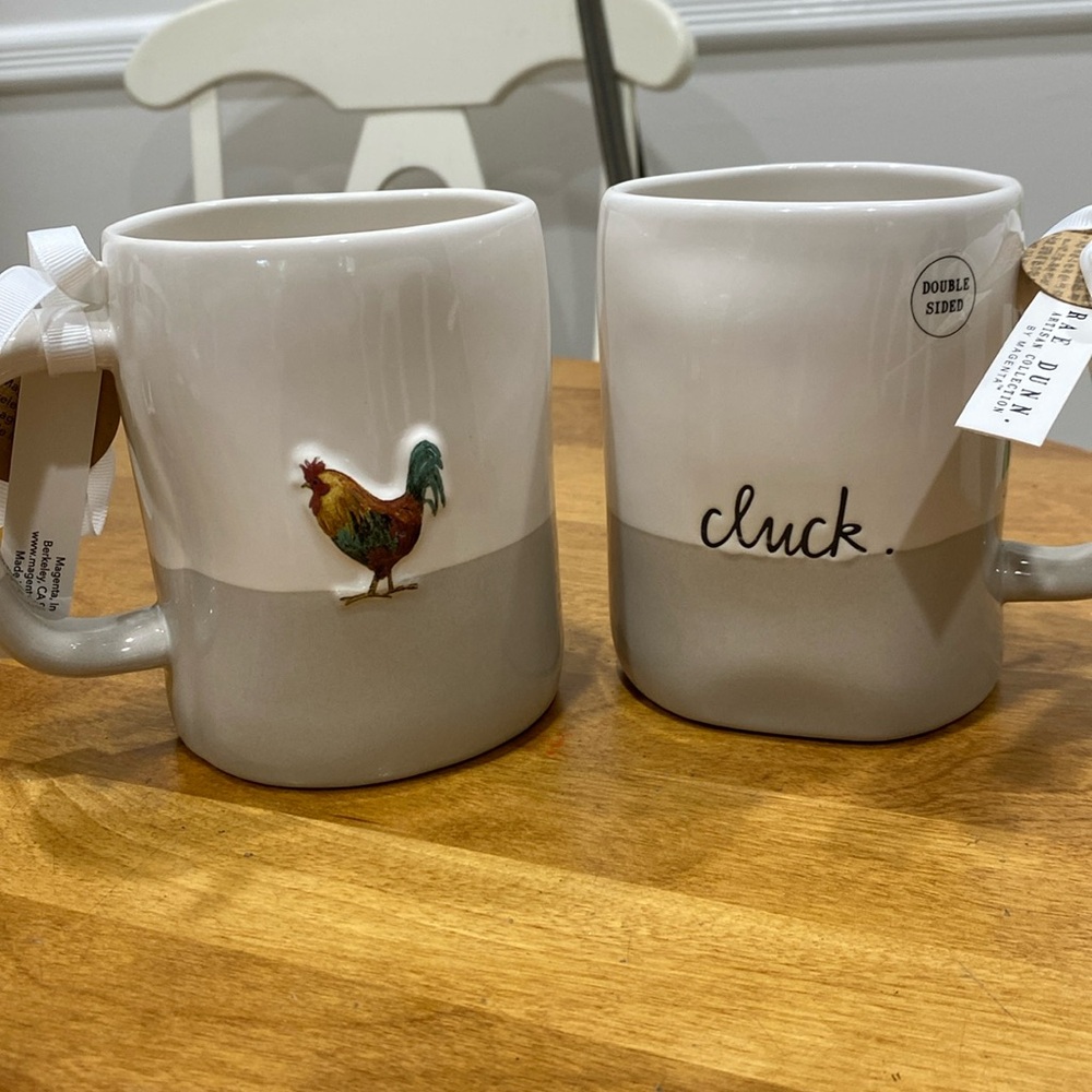 NWT.  Set of 2, Rae Dunn, 24 oz., ceramic mugs.